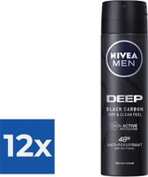 Deodorant Spray Men Deep Black Carbon Nivea (150 ml) - Voordeelverpakking 12 stuks