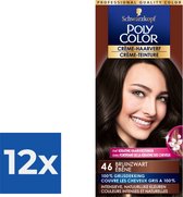 Schwarzkopf Poly Color Creme Haarverf 46 Bruinzwart - 1 stuk - Voordeelverpakking 12 stuks