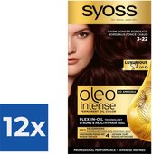 SYOSS Oleo Intense 3-22 Warm Donker Bordeaux - 1 stuk - Voordeelverpakking 12 stuks