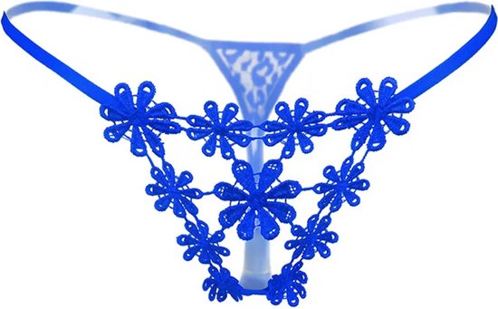 String-Blauw-Dames-Goedkoop-Sexy-Lingerie-Kant-Opwindend-Erotisch | bol