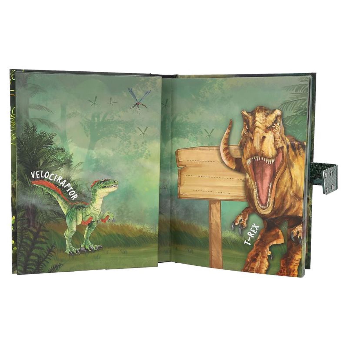 Depesche 13581 Dino World - Diary with Code and Sound, Book in Blue Purple, with -T-Rex Motif 192 Lined Pages