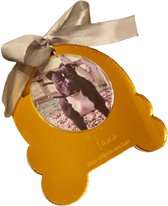 LBM gepersonaliseerde kersthanger hond - goud - met foto