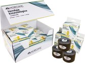 Mobiclinic - Pak van 12 Kinesiotape - Mobitape - Neuromusculaire Kleefbandage - Spierpijnbestrijding - Elastisch - Waterdicht - Kinesiologie Bandage - Geschikt voor Meerdere Zones - Rol - 5x5cm - Zwart