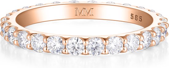 Evertina - 14k Roségouden Moissanite Eternity Ring - 0.1 karaat