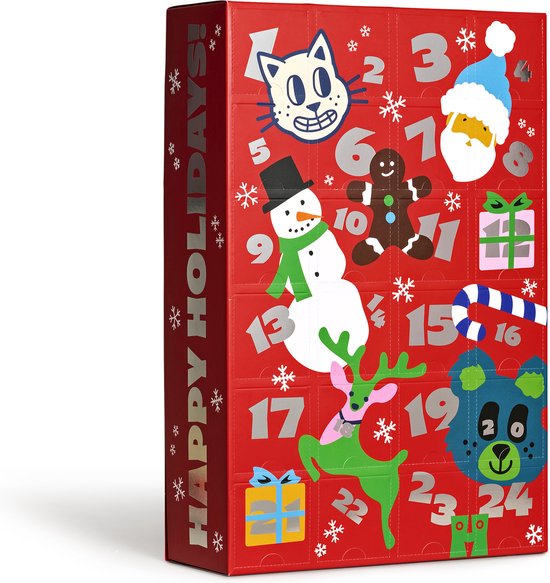 Happy Socks - Set cadeau de chaussettes avec calendrier de l'Avent, 24 pièces, taille 41-46