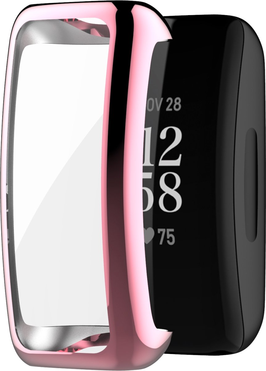 By Qubix - Geschikt voor fitbit Inspire 2 TPU case (volledig beschermd) - Roze