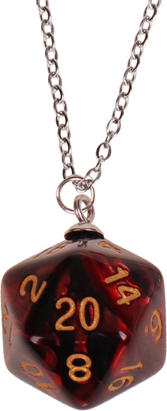 Foto: Kinderketting 45cm hanger dnd d20 zwart rood 2 5cm