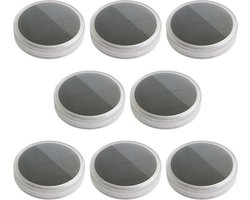 RexTech Solar buitenlamp - Grondspot 'Round' - Voordeelset van 8 stuks - Met schemersensor - Op zonne-energie