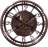 LW Collection horloge murale à engrenages rotatifs Bronze 70cm - Horloge radar Bronze avec plaque de verre - horloge murale avec roues murales mobiles