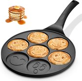 Poêle à crêpes Induction - Pan à crêpes - Poêle à omelette - Appareil à omelette - Poêle à œufs - Antiadhésive - 7 Compartiments