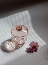 Handgemaakte schaal met deksel Sakura Roze