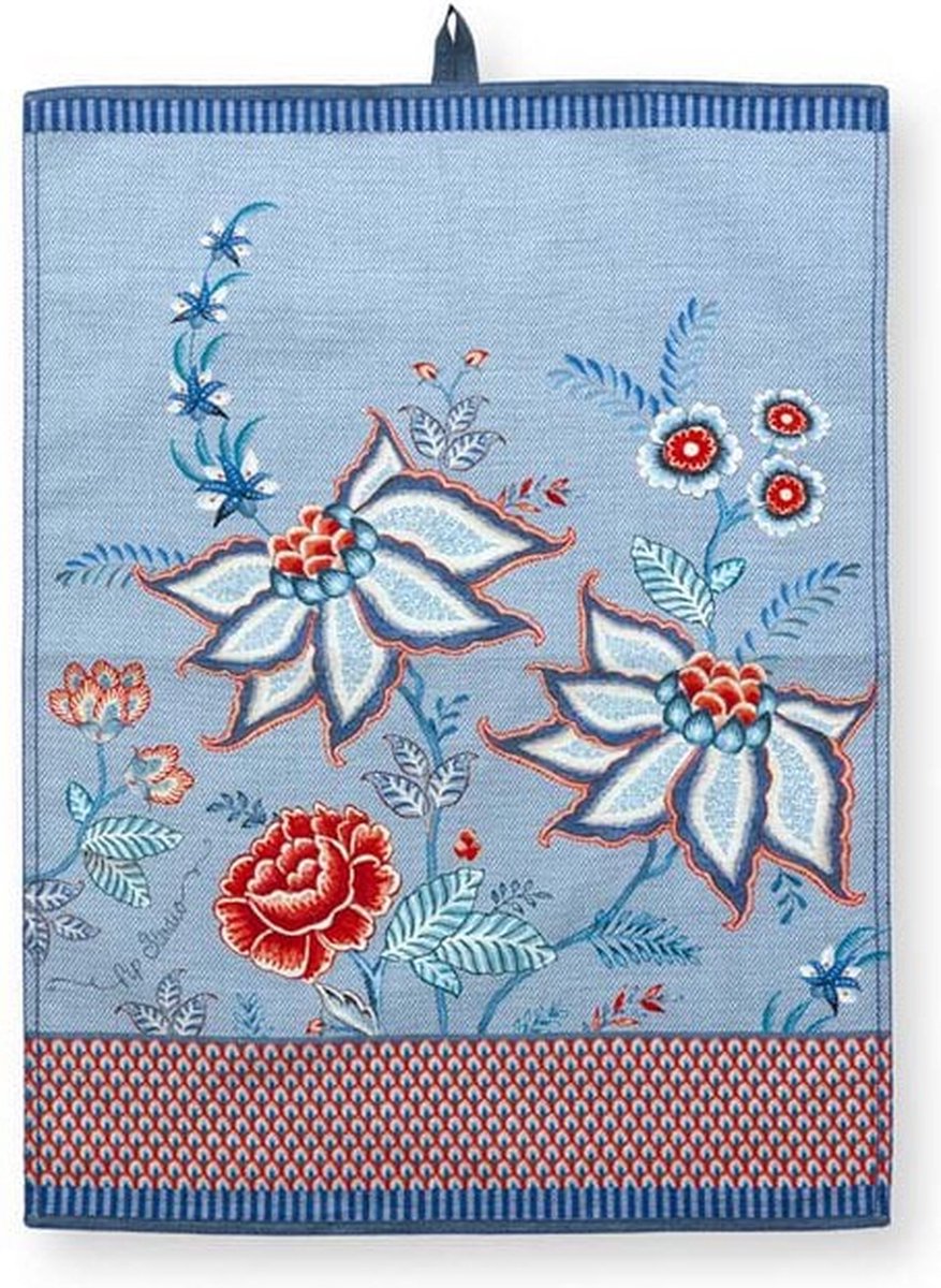 Tea Towel Flower Festival Blue - Theedoek Pip Studio