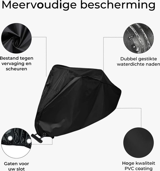 Fietshoes voor 1 fiets waterdicht - Inclusief gat voor slot - Beschermhoes - Cover - 190x65x98 cm van FIETSHOES — afbeelding 3