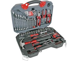 Toolland 78-delige gereedschapsset in chroom-vanadium, voor doe-het-zelvers en professionals, inclusief precisie-instrumenten en stevige opbergkoffer