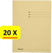 20 x Dossiermap - A4 - Esselte - Manilla - 3-kleps - geel