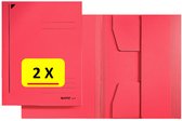 2 x Dossiermap - A3 - Leitz - Manilla karton - rood