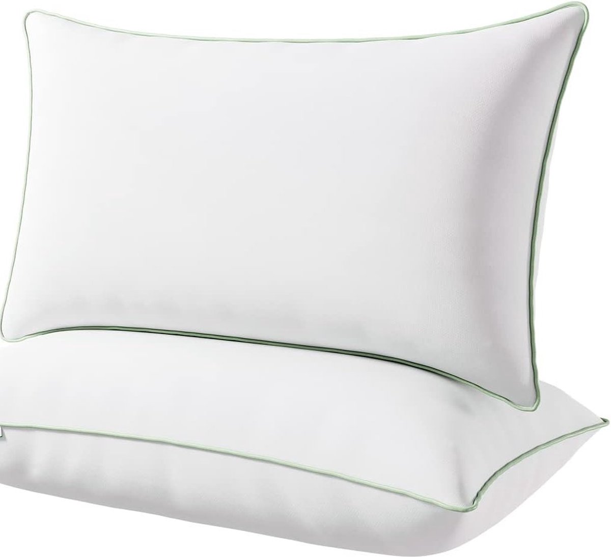 kussens 2 stuks, hotelkwaliteit 48 x 74 cm standaard bedkussen, 30% 7D Hollowfibre vulling, OEKO-TEX stof, stuiteren nek ondersteuning, machine wasbaar, voor rug en zijslaper, wit