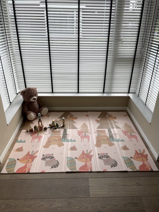 Dierenvriendjes - Speelmat - Speelkleed - Speelmat Baby - Speelkleed Baby - Speelmat Foam - 150 x 200 cm - Opvouwbaar - Inclusief Opbergtas - Beige