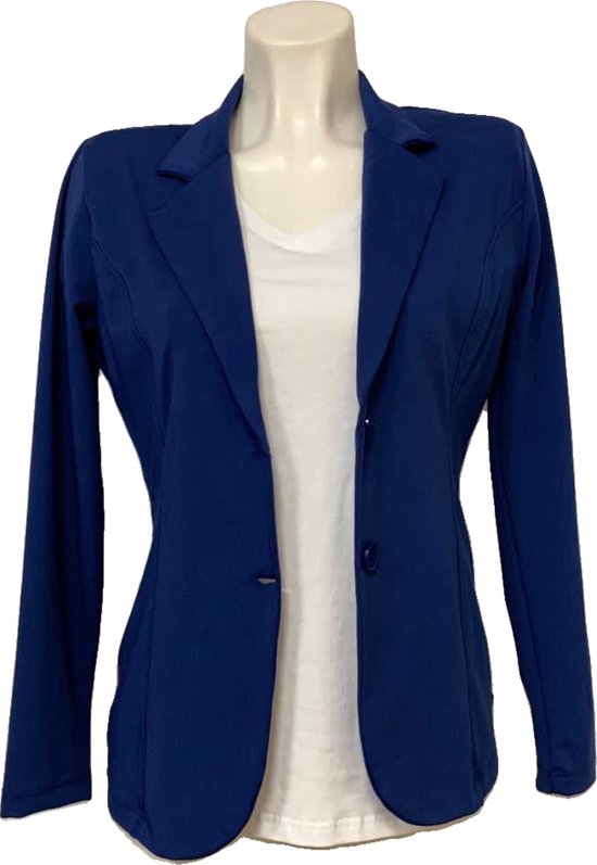 Angelle Milan - Vêtements de voyage pour femme - Veste Blauw à 2 boutons - Respirante - Infroissable - Durable - En 5 tailles - Taille M