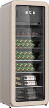 HCK Réfrigérateur rétro avec congélateur SC-330RD- S - 243 L - Wabi Sabi-Warm Grey