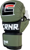 Combat Corner - MMA Gloves - MMA Sparring Handschoenen voor Professionals - Zwart/Groen - Black/Green - Maat S/M