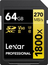 Lexar Professional SDXC 64GB BL 1800X UHS-II V60 Gold