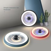 Bol.com Premium LED Plafondventilator met verlichting 50 cm - LED Plafondlamp met ventilator-Dimbaar met afstandbediening - Blau... aanbieding