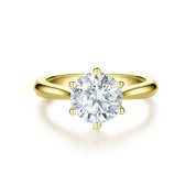 Ella - 14k Geelgouden Solitair Moissanite Verlovingsring - 2 karaat