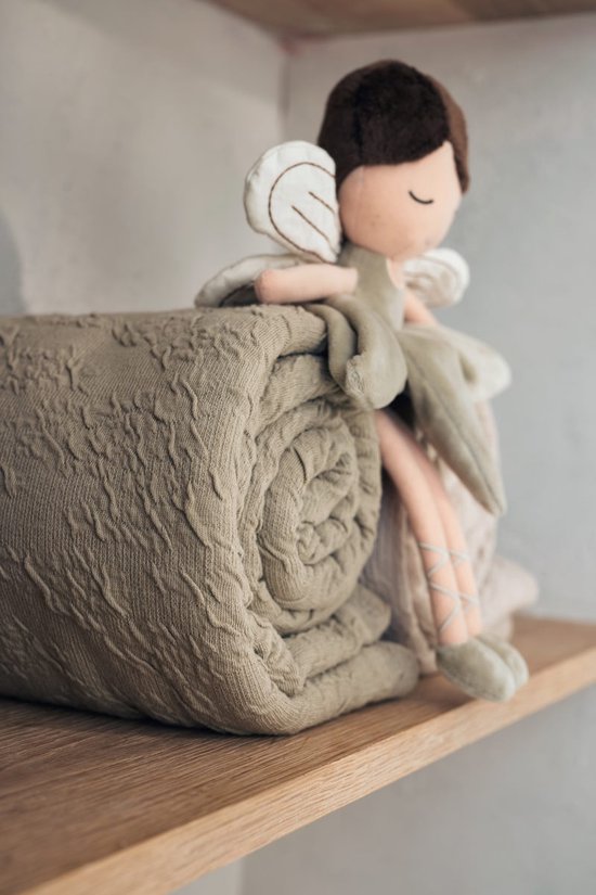 Jollein - Deken Ledikant 100x150cm - Dekentje Baby - Soft Waves - Nougat/Velvet