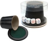 Poker Cup Cuir 9cm + Couvercle + Pierres Poker