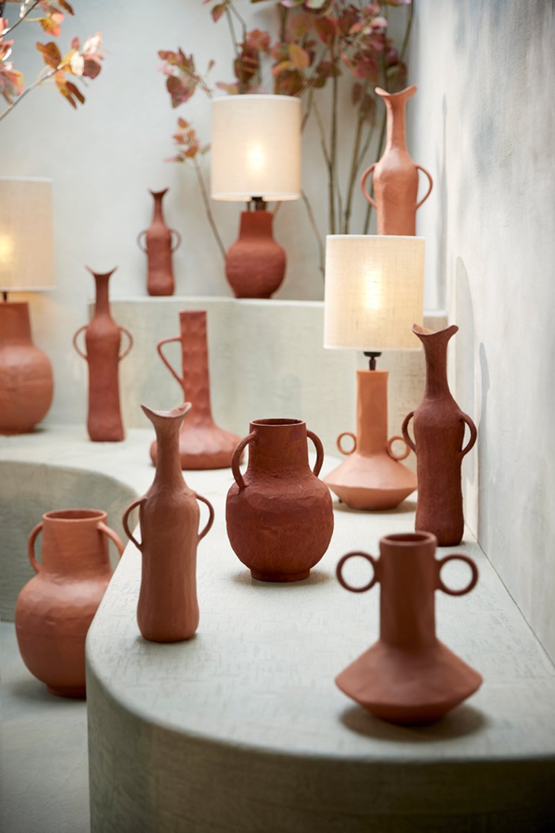 Light&living Vaas deco 17x11x50,5 cm ANCONI steenrood
