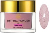 AT-Shop - Dipping Powder - 161 Glitter Pink - Te Gebruiken met elk merk Dip Powder - Dip poeder - Dip nagel - Nailart - Nail- Pink Gellac starter set