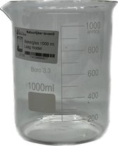 Bécher 1000 ml Verre borosilicate résistant à la chaleur, modèle réduit