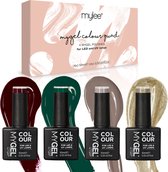Mylee Gel Nagellak Set 4x10ml [Festive Favourites] UV/LED Gellak Nail Art Manicure Pedicure, Professioneel & Thuisgebruik - Langdurig en gemakkelijk aan te brengen