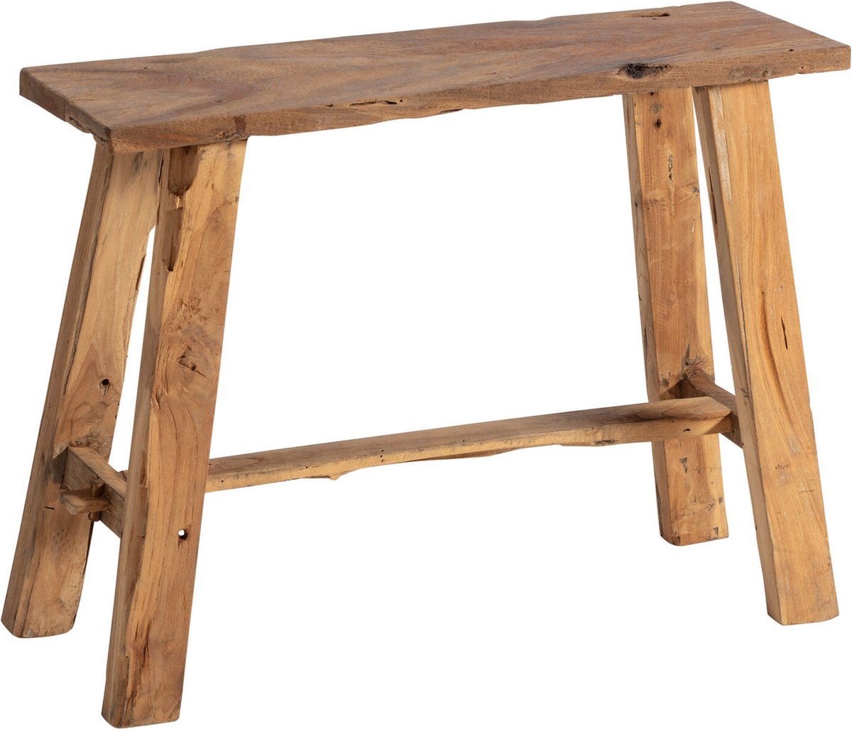 Kruk Teak 60cm Naturel | Handgemaakt Bankje uit Gerecycled Hout Indonesië