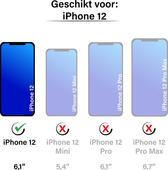 Étui porte-cartes à couverture arrière pour iPhone 12 - Porte-cartes portefeuille en Cuir - Apple iPhone 12 - Bleu foncé