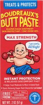 Boudreaux's Butt Paste - Maximum Strength - Baby Diaper Rash Cream - Ointment - Geïrriteerde huid - Luieruitslag te voorkomen- 57g
