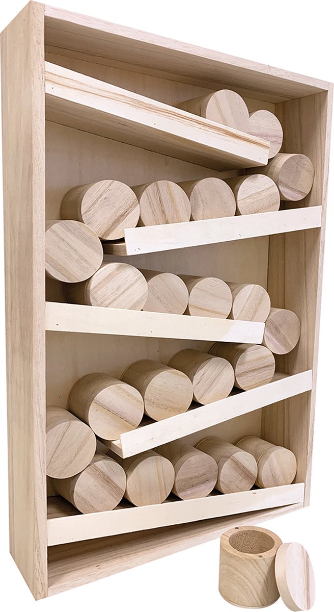 Artémio Adventskalender van hout, vierkant frame met dozen