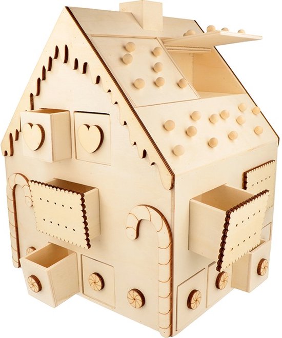 Houten Adventskalender 26,5x31x23,5 cm - Artemio
