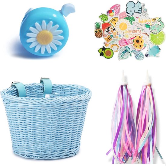 SVNR Panier De Vélo Pour Enfant, Panier De Vélo Tressé En Rotin