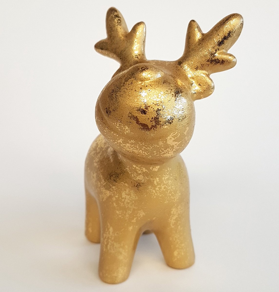 Dier / dieren / rendier - Goud - 7 x 9 x 13 cm hoog.