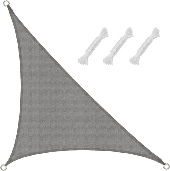 Voile d'ombrage UV 2.5x2.5x3.5m auvent HDPE Driehoek Protection Protection solaire ombre voile Jardin Grijs