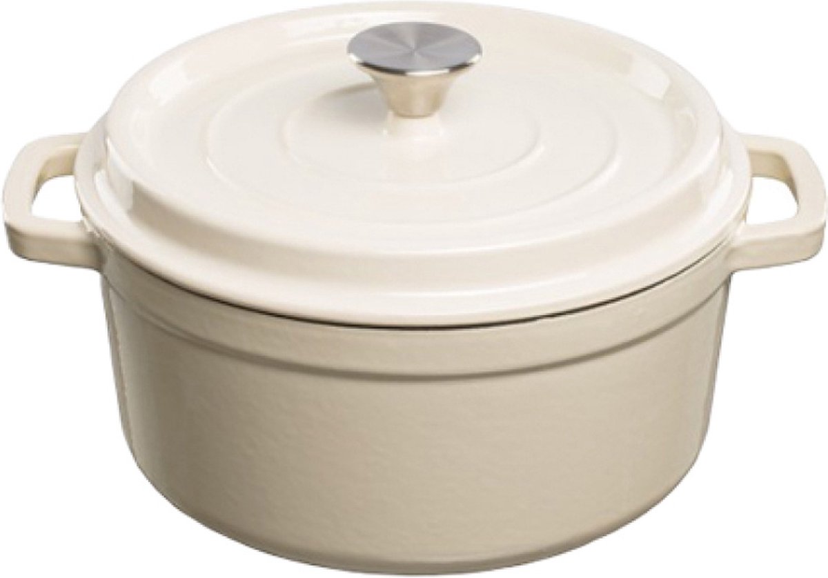 Grand Feu - Geëmailleerde gietijzeren braadpan - 3,5 ltr. - wit