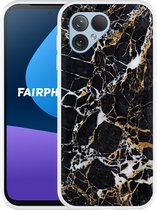 Cazy Hoesje geschikt voor Fairphone 5 Zwart Goud Marmer