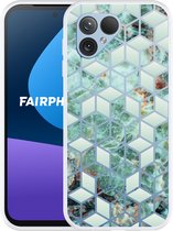 Cazy Hoesje geschikt voor Fairphone 5 Groen Hexagon Marmer