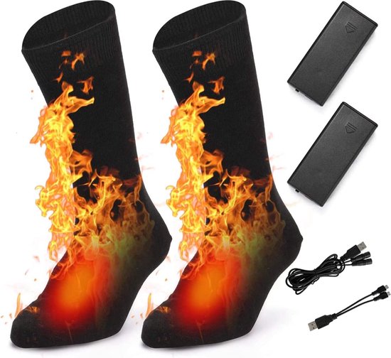Sokken Winter Usb Elektrisch Warm Zwart Dubbelzijdig Sokken Winter Usb Elektrisch Warm Zwart Dubbelzijdig