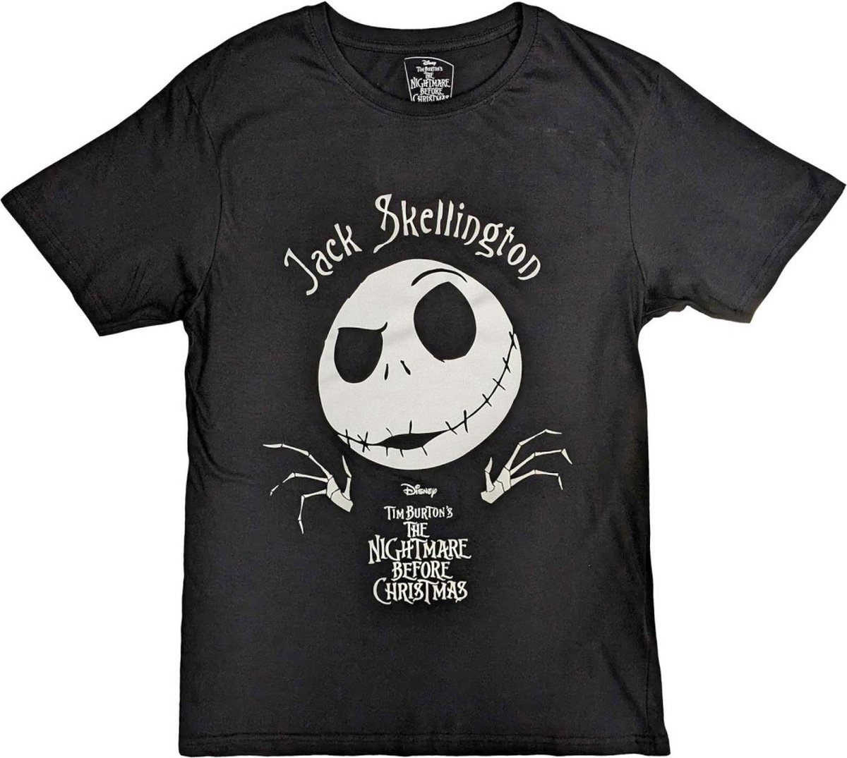 Disney The Nightmare Before Christmas - Jack Head Heren T-shirt - M - Zwart