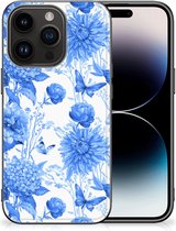 Coque Fleurs pour iPhone 15 Pro Fleurs Blue