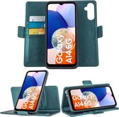 Samsung Galaxy A14 Book Case Hoesje - Uitneembaar Hoesje - Magnetische Sluiting - Portemonnee Turqoise