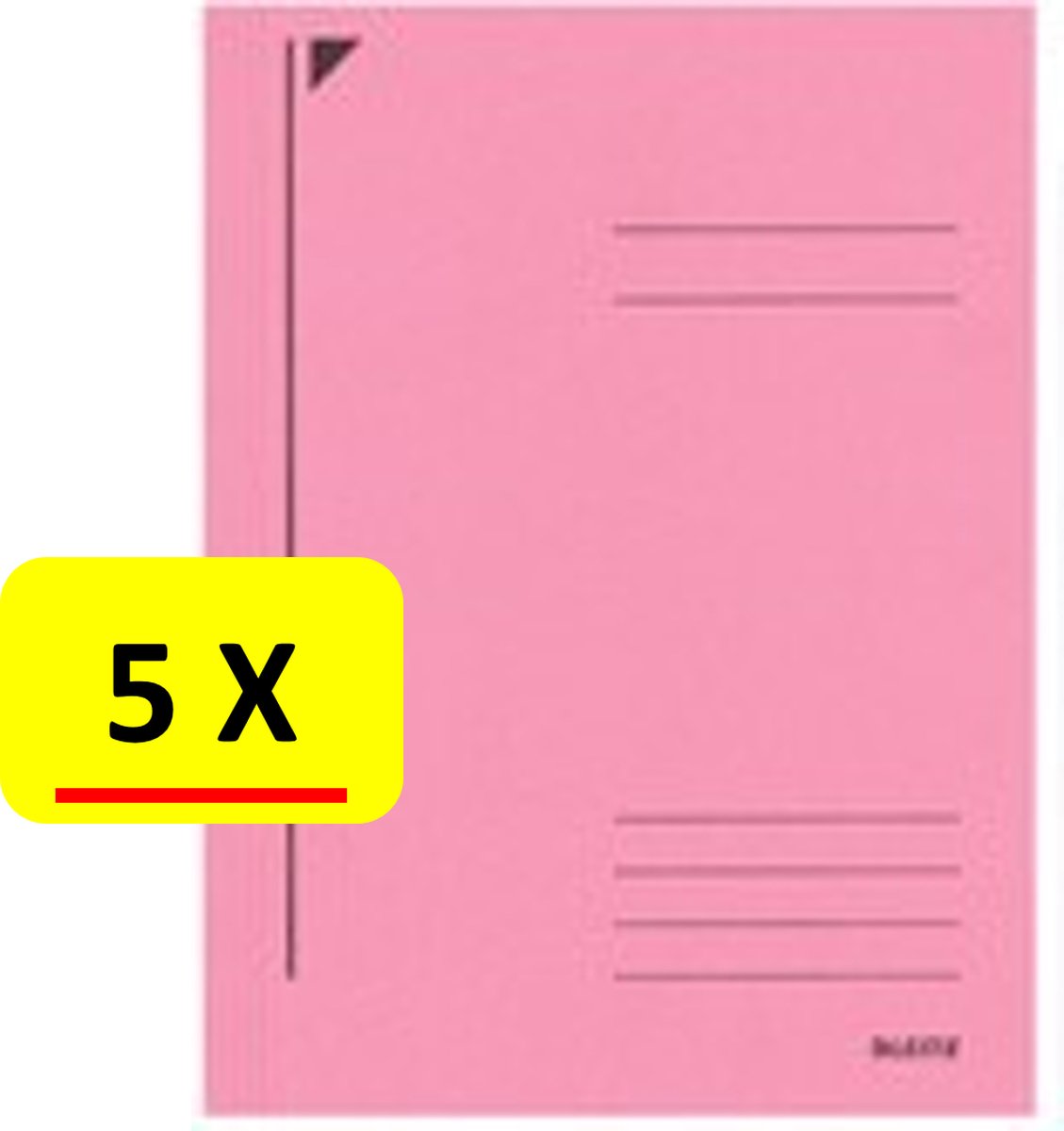 5 x Dossiermap - A4 - Leitz - Manilla karton - roze